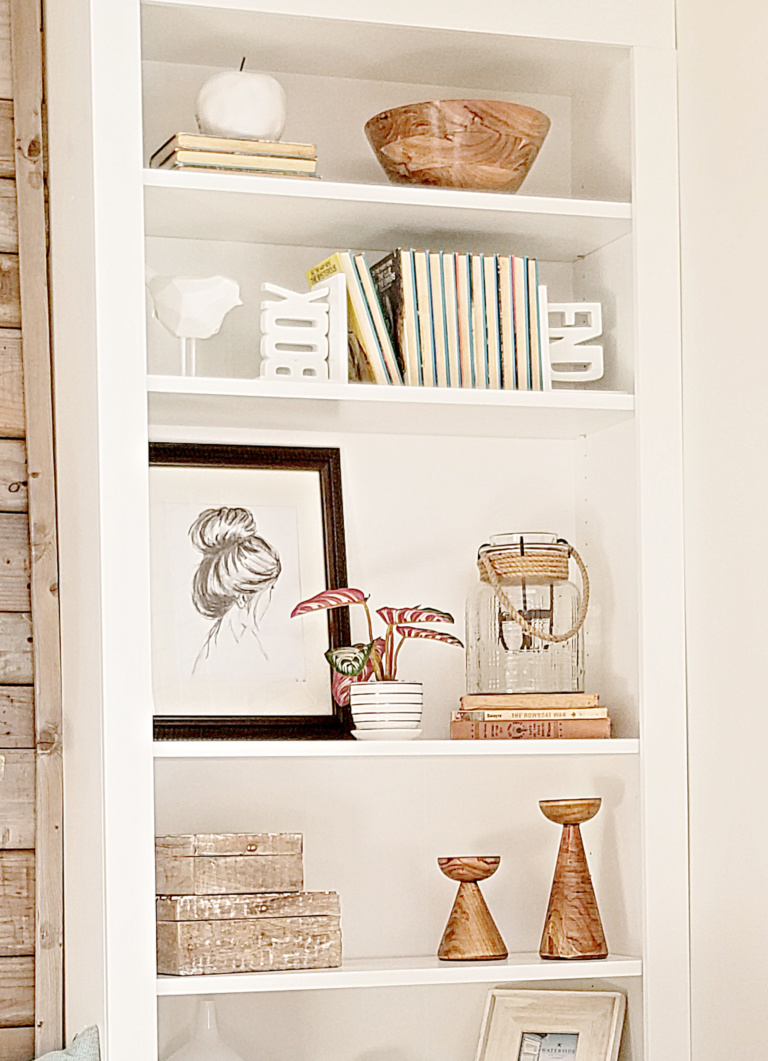How to Style Bookcases on a Budget using books